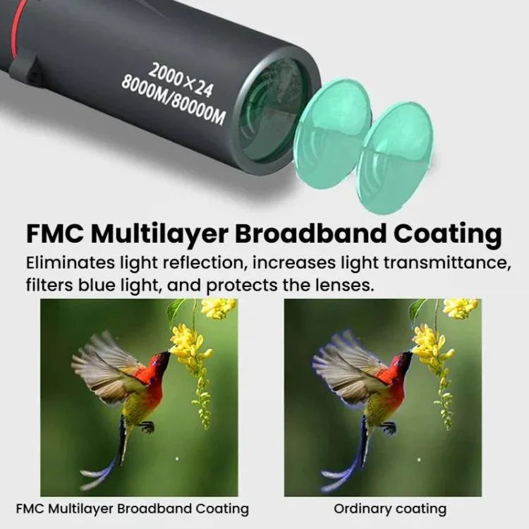 Ống nhòm ngoài trời 8x HD nhìn ban đêm ánh sáng yếu có giá đỡ điện thoại, đơn, có giá đỡ điện thoại + chân máy