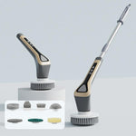 7 In 1 Extendable Electric Cleaning Brush Multi-Surface Scrubber for Bathroom, Stove, Car & Tile