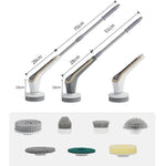 7 In 1 Extendable Electric Cleaning Brush Multi-Surface Scrubber for Bathroom, Stove, Car & Tile