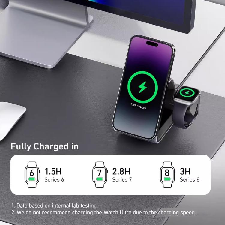 ANKER B2599 15W 3 In 1 Desktop Magnetic Wireless Charger Docking Station For iPhone / iWatch / AirPods, US Plug, B2599