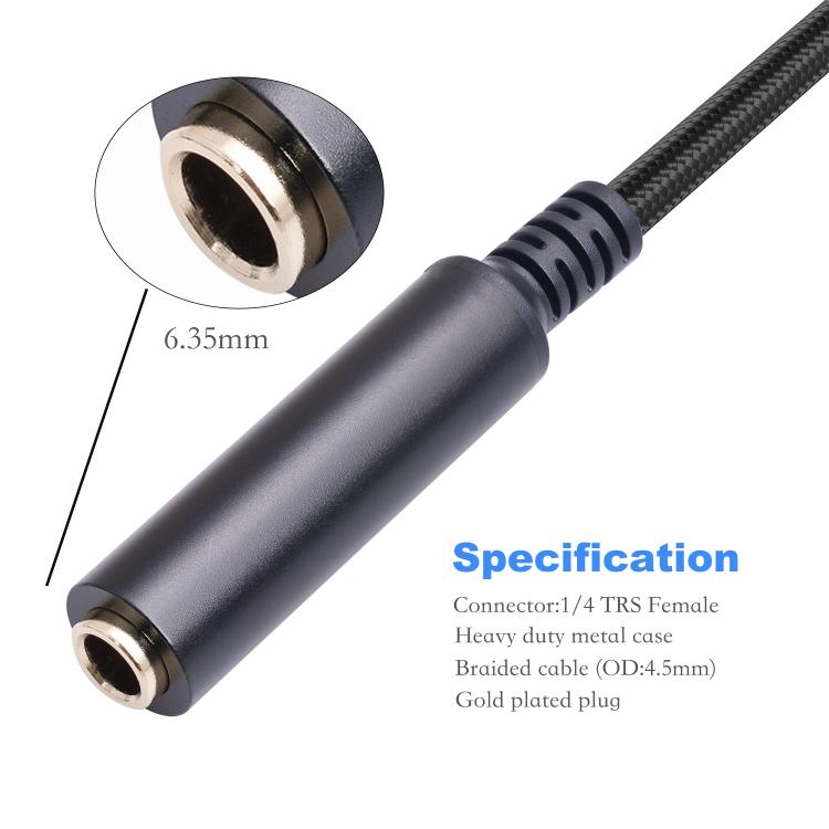 Cáp chuyển đổi âm thanh 6.35mm cái sang XLR đực sang 1/4 inch TRS, 6.35mm cái sang XLR đực
