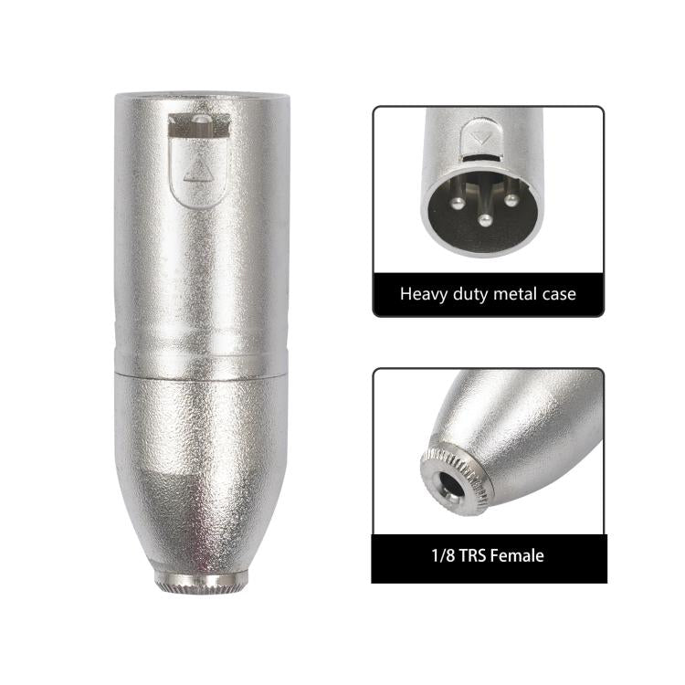 Vỏ kim loại cáp chuyển đổi âm thanh 3.5mm cái 1/8 TRS sang Carnott đực XLR đực