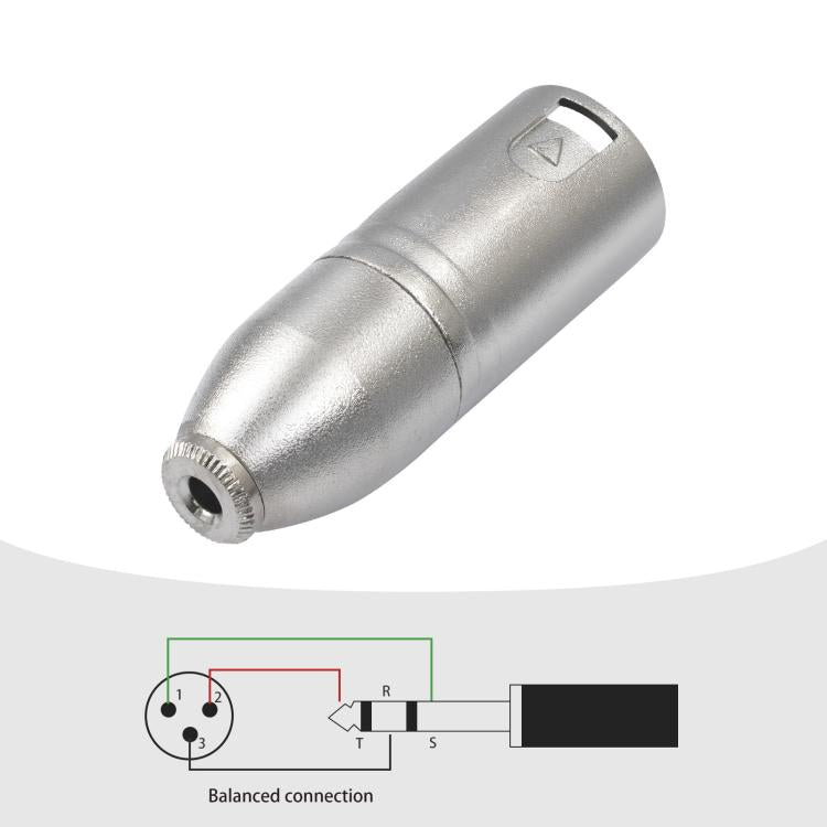 Vỏ kim loại cáp chuyển đổi âm thanh 3.5mm cái 1/8 TRS sang Carnott đực XLR đực