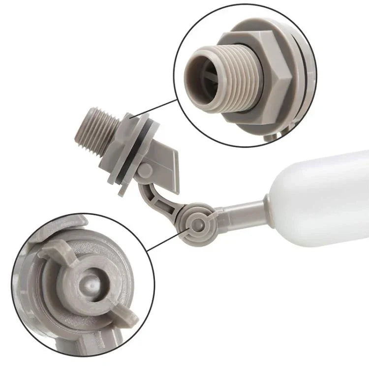 Van phao nhựa mini cho bể cá/máy tạo ẩm/bể nước nhỏ, 1/2 Inch/20mm Đen, 1/2 Inch/20mm Xám, 1/2 Inch/20mm có khóa điều chỉnh, 3/4 Inch/25mm Đen, 3/4 Inch/25mm Xám