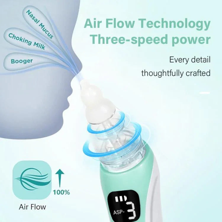 Máy hút mũi điện cho bé với 3 đầu silicone đạt chuẩn thực phẩm, nhạc piano nhẹ nhàng và đèn LED mềm mại