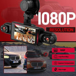 Camera hành trình ô tô 3 inch 1080P với bốn ống kính, camera trong xe 480P trái phải sau, L5972