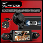 Camera hành trình ô tô 3 inch 1080P với bốn ống kính, camera trong xe 480P trái phải sau, L5972