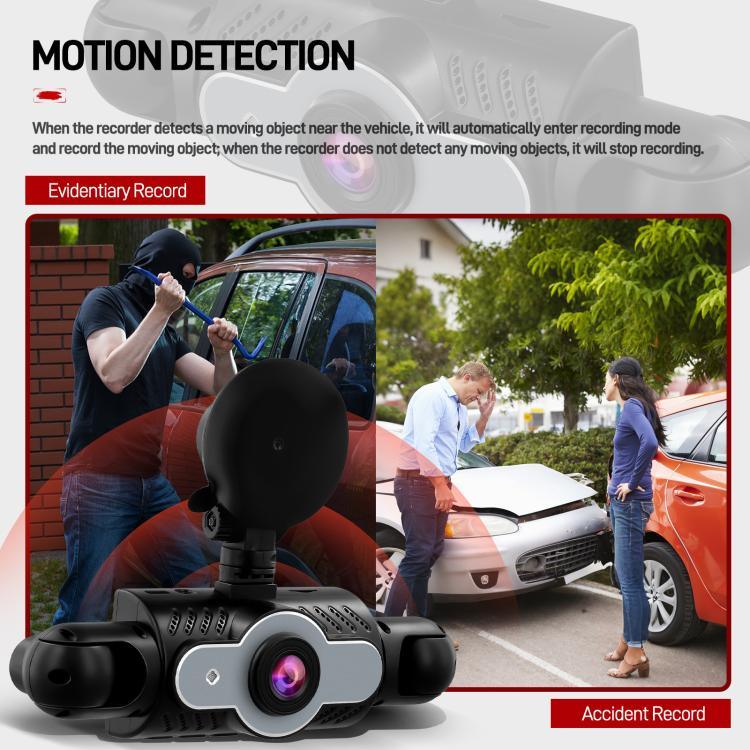 Camera hành trình ô tô 3 inch 1080P với bốn ống kính, camera trong xe 480P trái phải sau, L5972