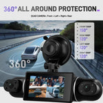 Camera DVR ô tô 3 inch 2K WiFi ghi hình bốn kênh, máy ghi hình ô tô HD với cảm biến trọng lực 1080P, L5942