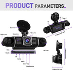 Camera DVR ô tô 3 inch 2K WiFi ghi hình bốn kênh, máy ghi hình ô tô HD với cảm biến trọng lực 1080P, L5942