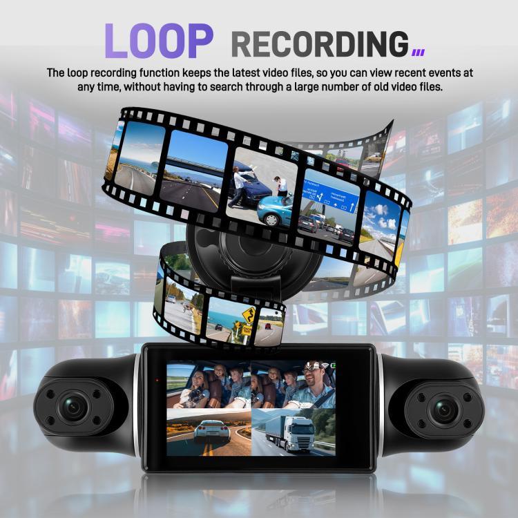 Camera DVR ô tô 3 inch 2K WiFi ghi hình bốn kênh, máy ghi hình ô tô HD với cảm biến trọng lực 1080P, L5942