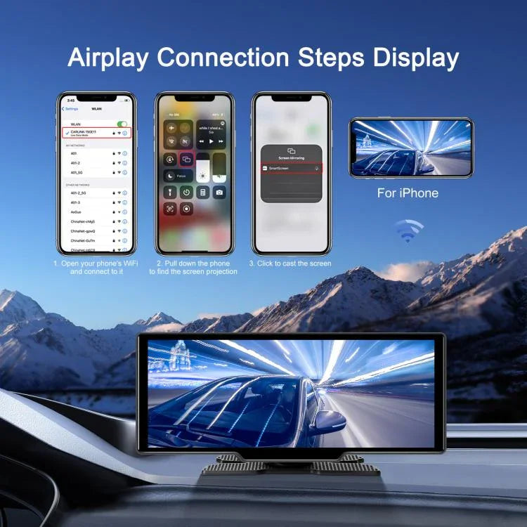 Máy ghi hình xe 4K HD, định vị xe, Carplay, màn hình trung tâm xe, A4473