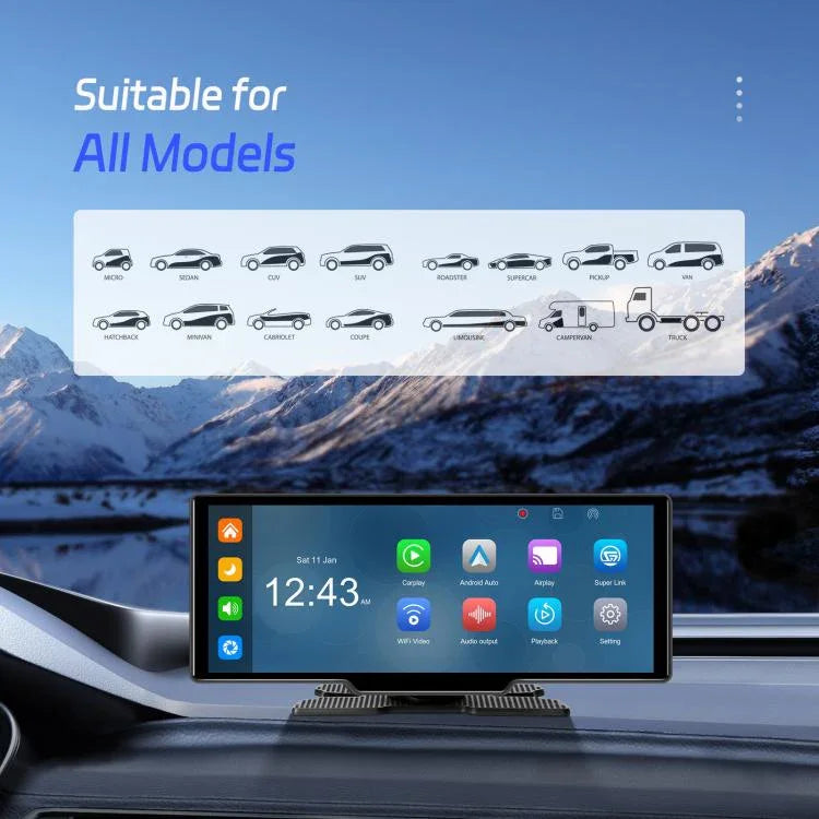 Máy ghi hình xe 4K HD, định vị xe, Carplay, màn hình trung tâm xe, A4473