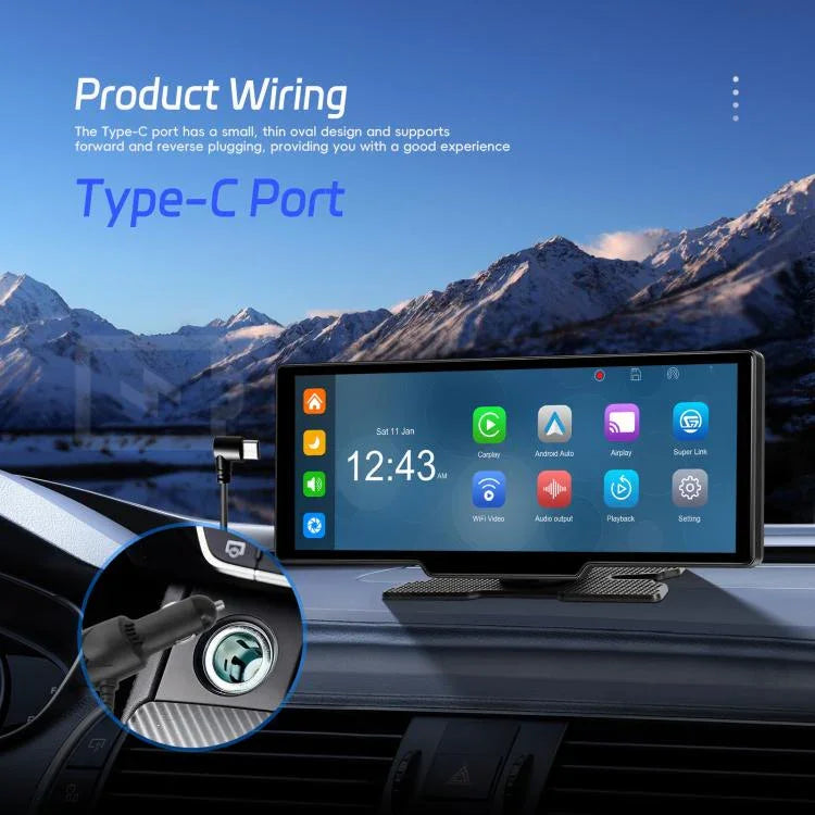 Máy ghi hình xe 4K HD, định vị xe, Carplay, màn hình trung tâm xe, A4473