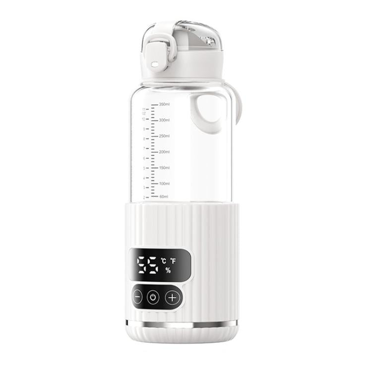 Portable Baby Bottle Warmer 15000mAh Wireless Smart Heating Cup with Adjustable Temp & Constant 48H Warm, IPX6 Waterproof, Glass White, Glass Green, Stainless White, Stainless Green