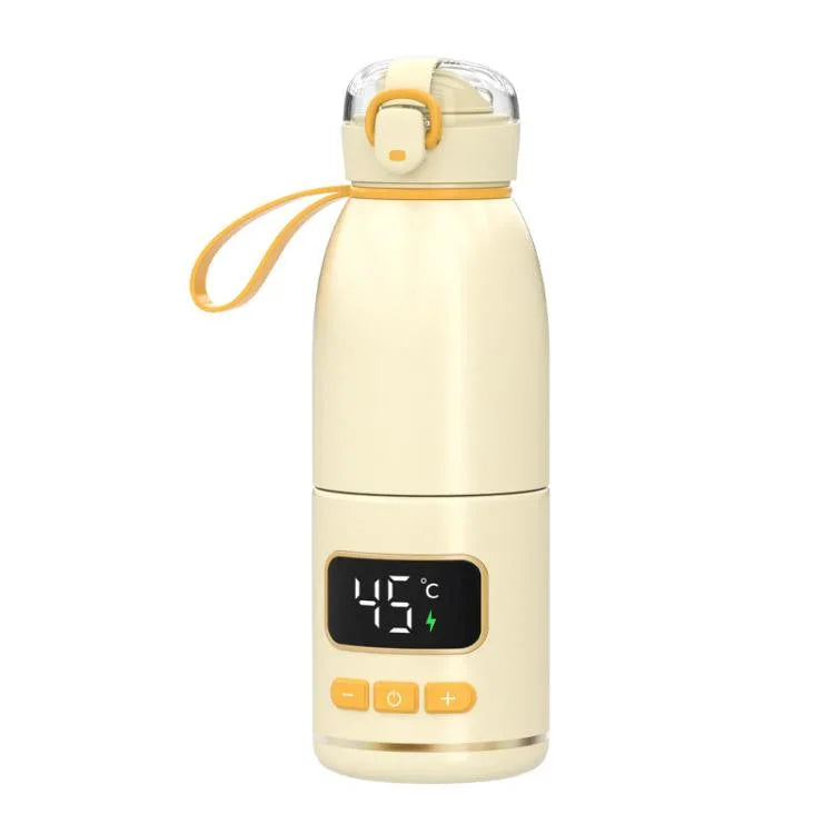Máy hâm sữa di động không dây 450ml 15000mAh, cốc hâm nóng sạc lại được 37-55 độ, thép không gỉ, thủy tinh