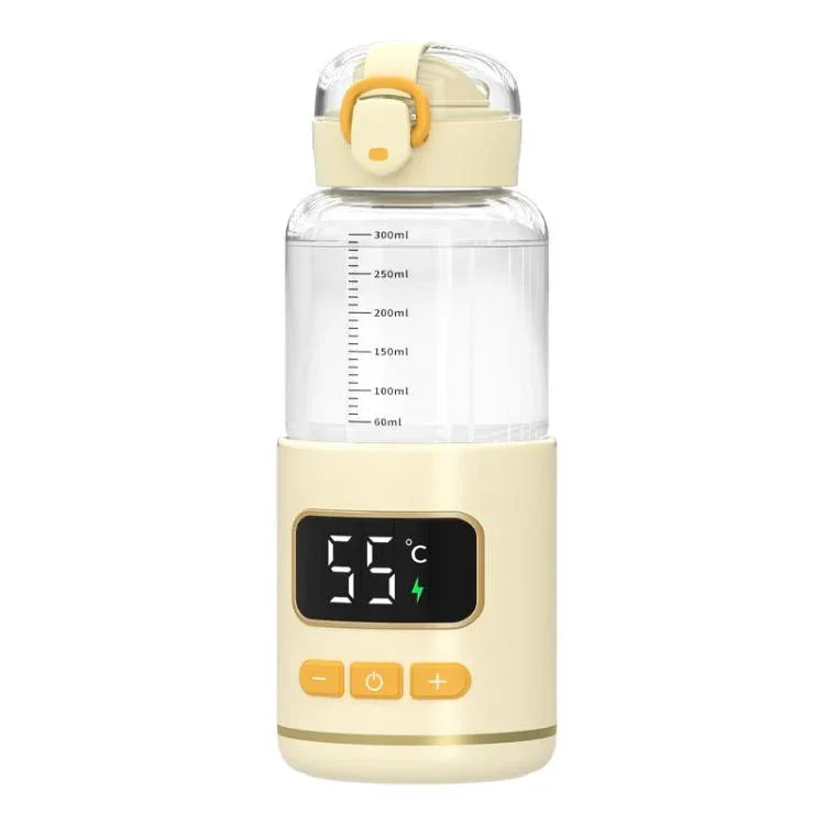 Máy hâm sữa di động không dây 450ml 15000mAh, cốc hâm nóng sạc lại được 37-55 độ, thép không gỉ, thủy tinh