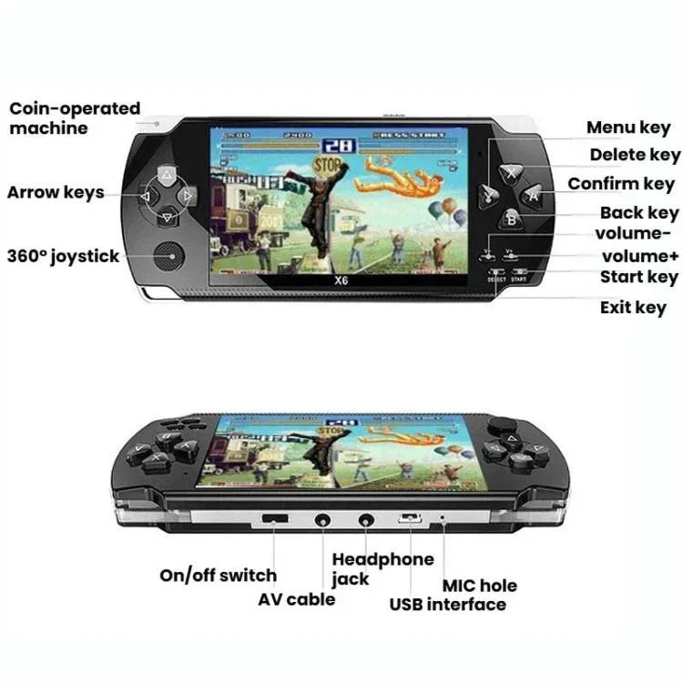 Máy chơi game cầm tay X6 màn hình HD 4.3 inch, 8G có camera, 32G không camera