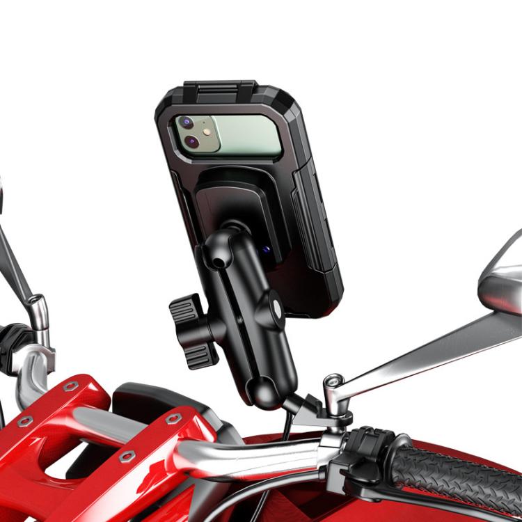 Motorcycle Heightened Rainproof Case Mount Bicycle Waterproof Box Phone Holder, Large Handlebar, Large Rearview Mirror, Small Handlebar, Small Rearview Mirror