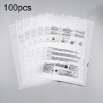 100 túi khóa kéo nhãn cảnh báo đựng quần áo, tất, kích thước mờ mịn 15 x 20cm, 17 x 25cm, 20 x 25cm, 20 x 30cm, 25 x 25cm, 25 x 30cm, 25 x 35cm, 27 x 35cm