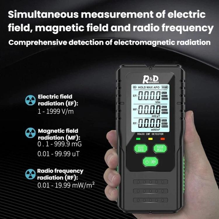 Máy phát hiện trường điện, trường từ và RF 3 trong 1 R&D INSTRUMEMTS RD630, máy kiểm tra bức xạ điện từ, RD630
