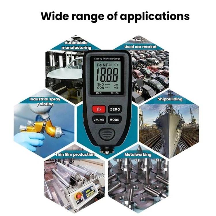 Máy đo độ dày lớp phủ chính xác cao R&D INSTRUMENTS TC-100, máy kiểm tra độ dày màng sơn ô tô, TC-100