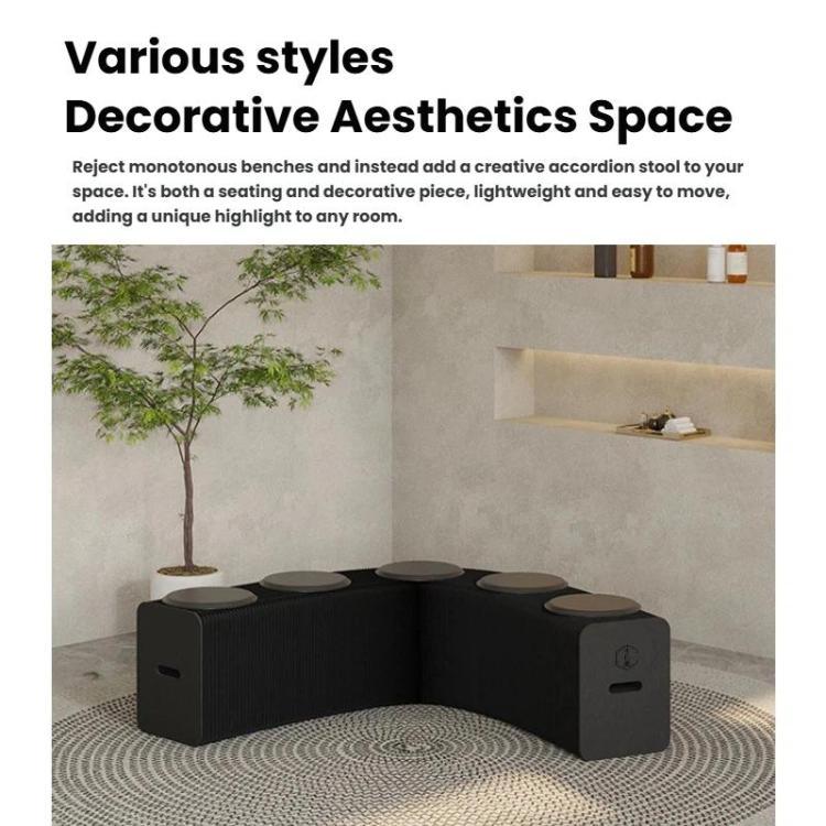 Ghế băng giấy xếp accordion mở rộng, ghế sofa gấp, ghế đôn lối vào, cao 30cm 3 chỗ ngồi màu nâu, cao 30cm 6 chỗ ngồi màu nâu, cao 30cm 9 chỗ ngồi màu nâu, cao 44cm 3 chỗ ngồi màu nâu, cao 44cm 6 chỗ ngồi màu nâu, cao 44cm 9 chỗ ngồi màu nâu