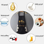 Tạp dề chống thấm nước và dầu mỡ in hình dĩa & dao, unisex, có thể điều chỉnh, áo khoác nấu ăn
