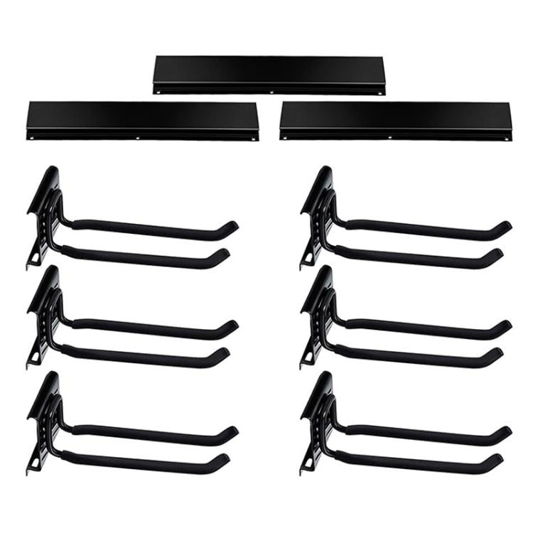 9 móc treo tường bằng kim loại gắn tường Slatwall cho dụng cụ làm vườn, móc treo tháo rời