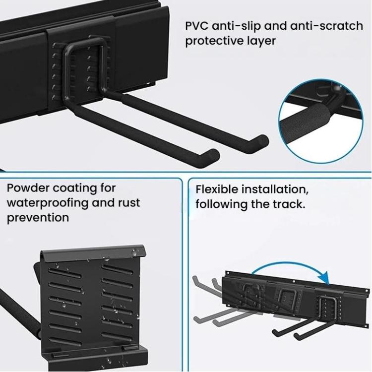 9 móc treo tường bằng kim loại gắn tường Slatwall cho dụng cụ làm vườn, móc treo tháo rời