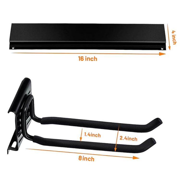 9 móc treo tường bằng kim loại gắn tường Slatwall cho dụng cụ làm vườn, móc treo tháo rời