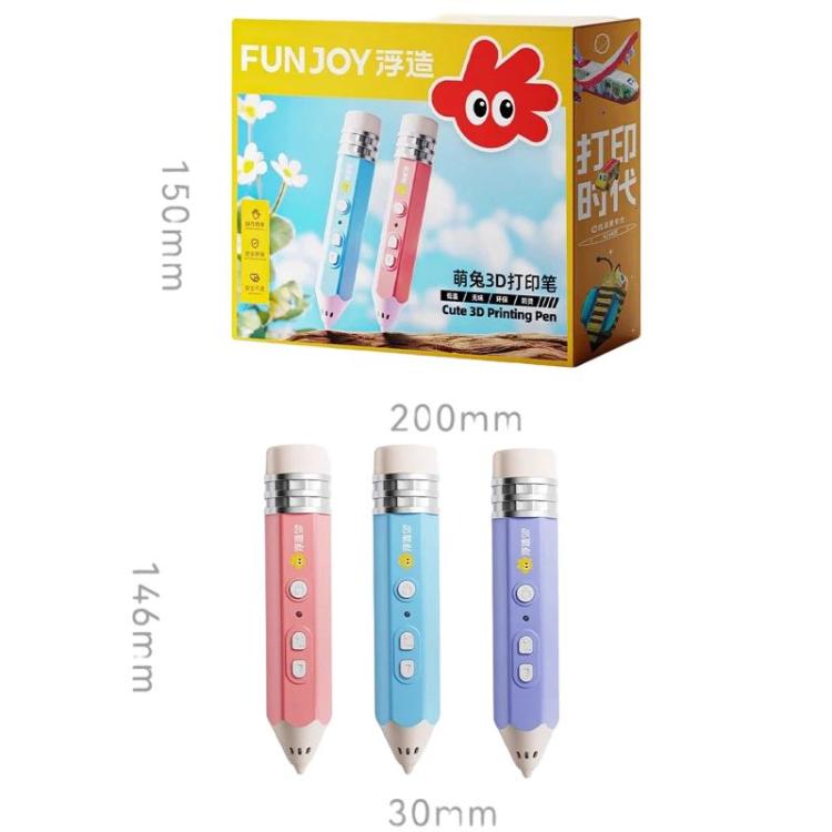 Bút in 3D sạc lại FUNJOY CH415-14 với đèn báo, bút 3D nổi nhiệt độ thấp cho trẻ em, màu hồng + 4 cuộn, hồng + 14 cuộn, xanh dương + 4 cuộn, xanh dương + 14 cuộn, tím + 4 cuộn, tím + 14 cuộn