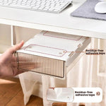 Hộp đựng ngăn kéo ẩn dưới bàn, hộp lưu trữ vô hình cho văn phòng phẩm và đồ dùng văn phòng, màu trong suốt trung bình, trong suốt đen trung bình, trong suốt lớn, trong suốt đen lớn, XL trong suốt