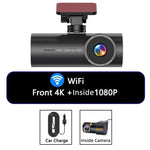 Camera hành trình ô tô kết nối WiFi 4K ghi hình kép, trước + trong, trước + trong + định vị GPS, trước + sau, trước + sau + định vị GPS