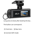 Camera hành trình ô tô kết nối WiFi 4K ghi hình kép, trước + trong, trước + trong + định vị GPS, trước + sau, trước + sau + định vị GPS