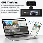 Camera hành trình ô tô kết nối WiFi 4K ghi hình kép, trước + trong, trước + trong + định vị GPS, trước + sau, trước + sau + định vị GPS