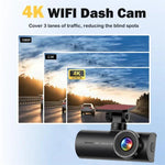 Camera hành trình ô tô kết nối WiFi 4K ghi hình kép, trước + trong, trước + trong + định vị GPS, trước + sau, trước + sau + định vị GPS