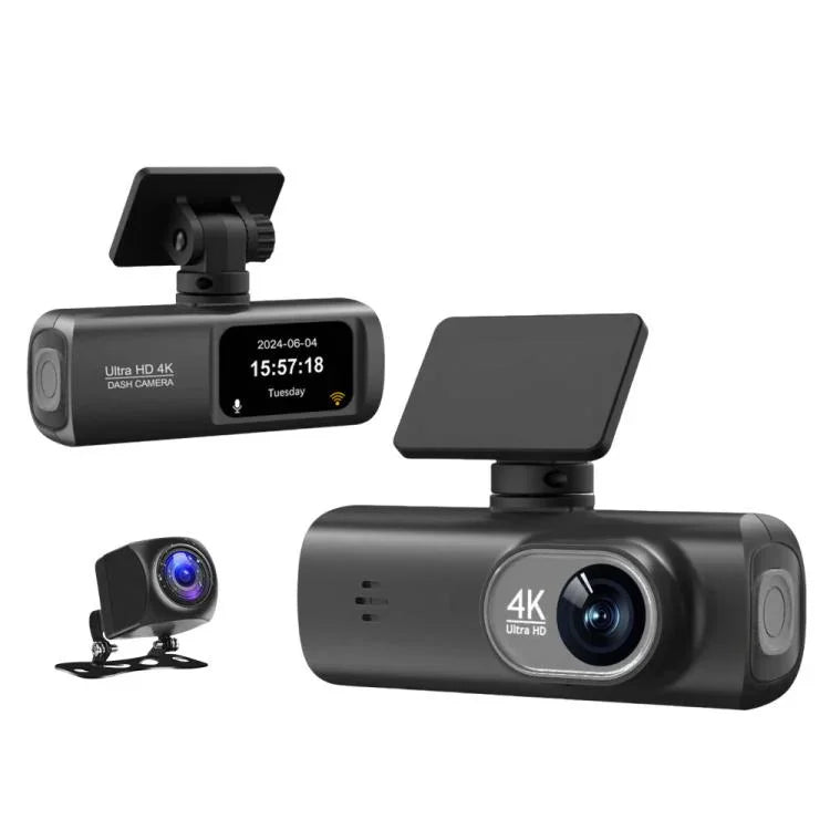 4K Dual Recording WiFi Smartphone Connected Car Dash Cam, Front+Rear, Front+Rear+GPS Track, Front+Inside, Front+Inside+GPS Track