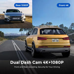 Camera hành trình ô tô kết nối WiFi ghi hình kép 4K, trước + sau, trước + sau + định vị GPS, trước + trong, trước + trong + định vị GPS