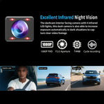 Camera hành trình ô tô HD 1080P 3,16 inch có hồng ngoại ban đêm, trước + trong (không Wi-Fi), trước + trong + sau (không Wi-Fi), trước + trong + kết nối Wi-Fi, trước + trong + sau + kết nối Wi-Fi