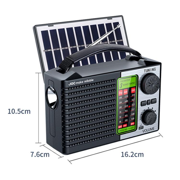 Đài năng lượng mặt trời toàn băng tần JOC TG-099BT-S với đèn pin, đài Bluetooth di động, JOC TG-099BT-S