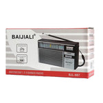 Đài đa băng tần FM AM SW di động BAIJIALI BJL-667 với núm điều chỉnh độc lập, BAIJIALI BJL-667