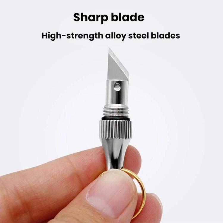 Bộ 2 dao khắc viên nang mini móc khóa đồng thau nhỏ, màu vàng + bạc