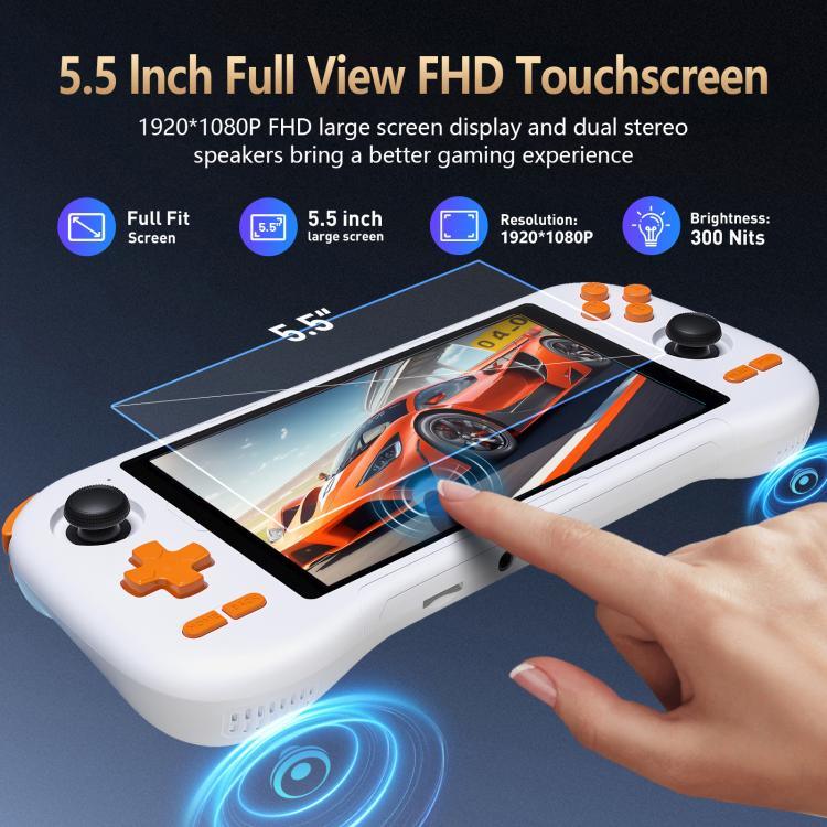 Máy chơi game Retro K56 với màn hình cảm ứng 5.5 inch, hệ điều hành Android 14, giao diện ES-DE cho chơi game nhanh hơn, không kèm thẻ game, 6+128G