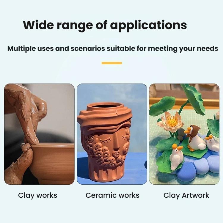 Bộ 3 dụng cụ điêu khắc đất sét gốm thủ công, dụng cụ dập nổi đất sét nhựa, 3 dụng cụ điêu khắc