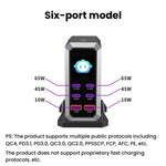 4 Type-C+2 USB Multi-Port 240W Dynamic Display Gallium Nitride Charger, AU Plug, US Plug, EU Plug, UK Plug