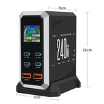 4 Type-C+2 USB Multi-Port 240W Dynamic Display Gallium Nitride Charger, AU Plug, US Plug, EU Plug, UK Plug