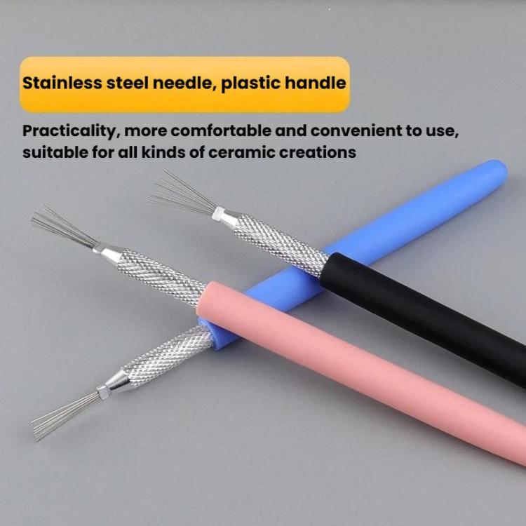 Bộ 3 dụng cụ tạo hình đất sét gốm mềm, cọ tạo kết cấu đất sét DIY, 3 cọ tạo kết cấu