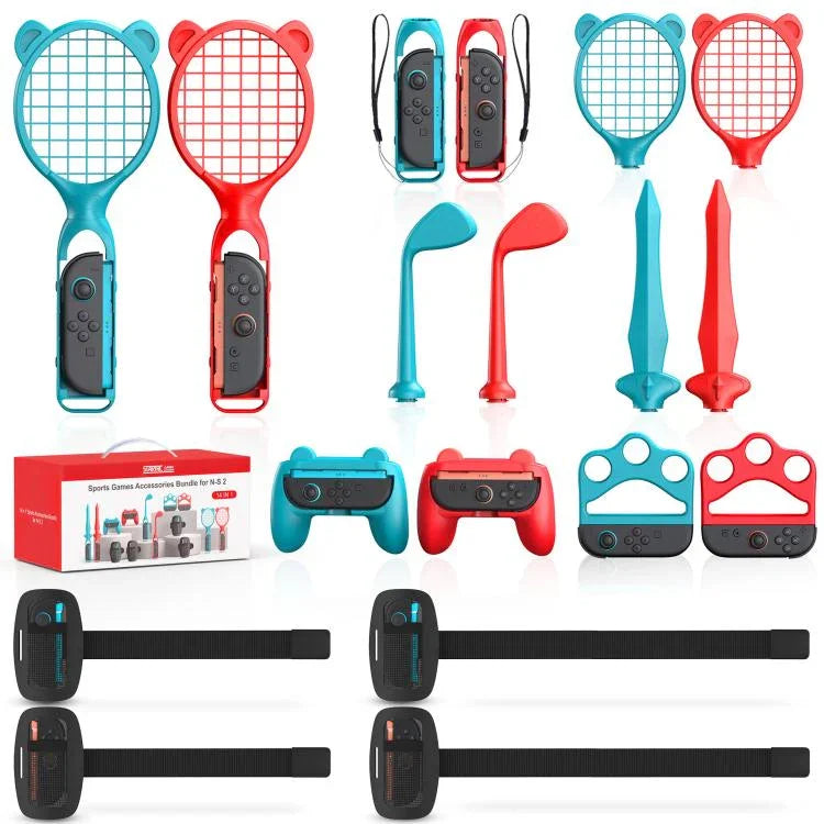 Bộ tay cầm thể thao STARTRC GAMES gồm kiếm, vợt tennis, vô lăng đua, cho Nintendo Switch 2 14 trong 1