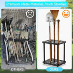 Giá kệ lưu trữ kim loại phủ bột, giá để dụng cụ mộc mạc, giá để cuốc chổi xẻng, hai tầng